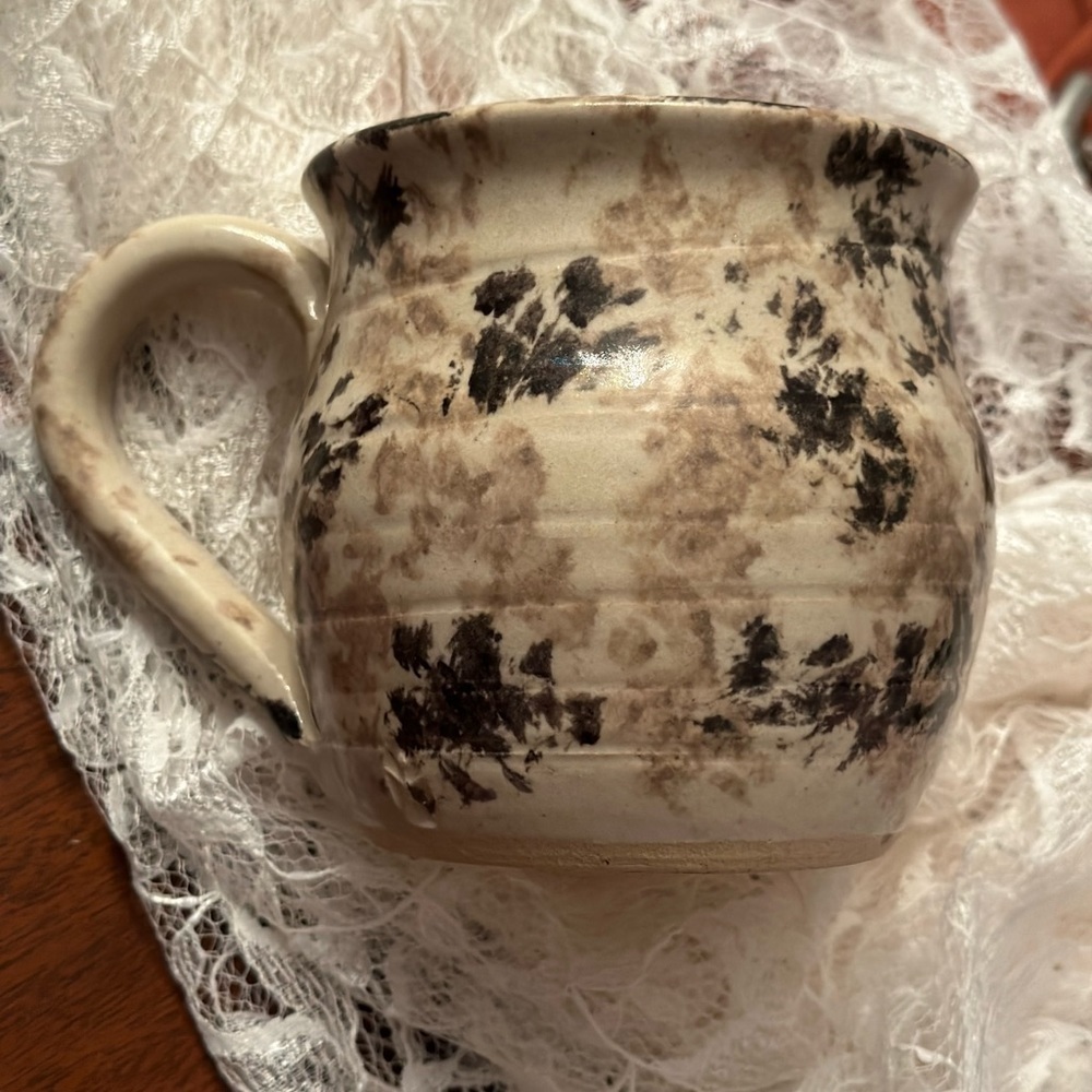 Stoneware Spotted/Speckled‎ Earth Tone Hand Thrown Pottery Mug With Maker Mark